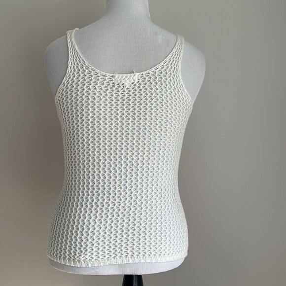 Cloud chaser American Flag Knit Tank Top with Mesh Overlay White/Red/Blue Sz.M - Picture 4 of 10